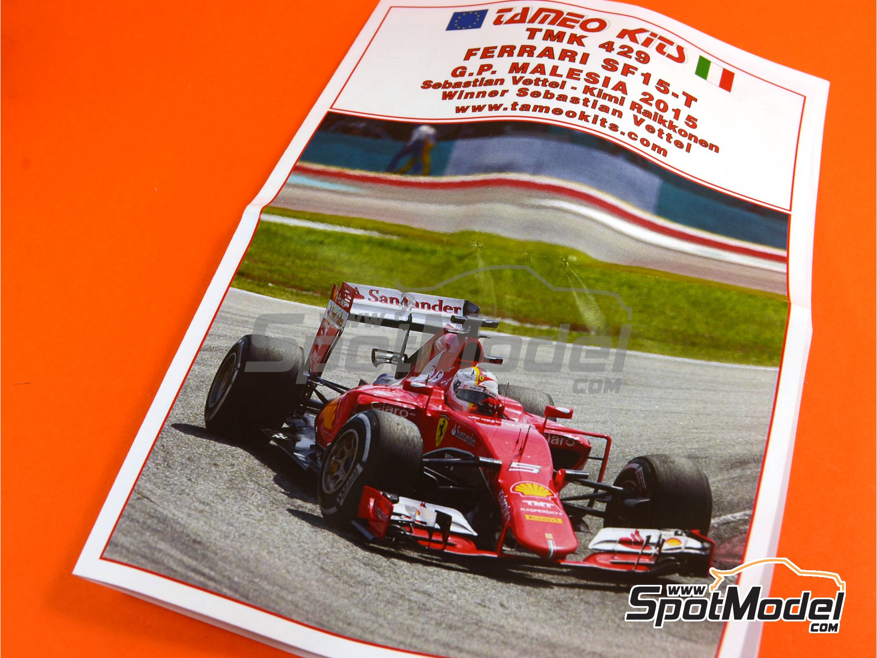 Tameo Kits TMK429: Car scale model kit 1/43 scale - Ferrari SF15-T